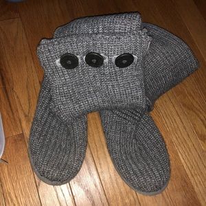 grey knit fold over Ugg Boots